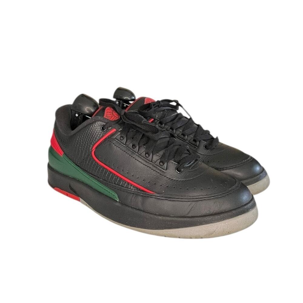 Mens Air Jordan 2 Retro Low 'Christmas' Basketball Sneakers Size 8 Black Green - Picture 3 of 6